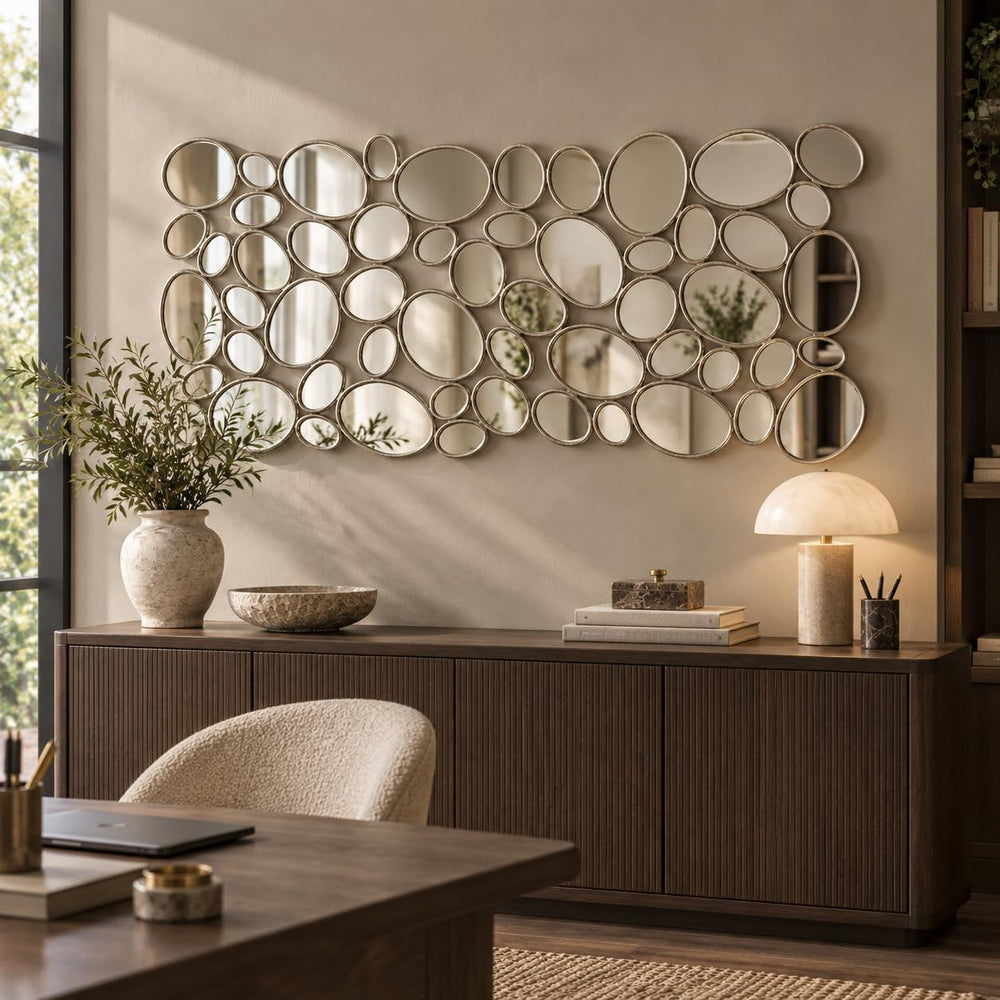 Silver Wall Mirrors Decorative - 51"x23" Large Modern Wall Mirror f...