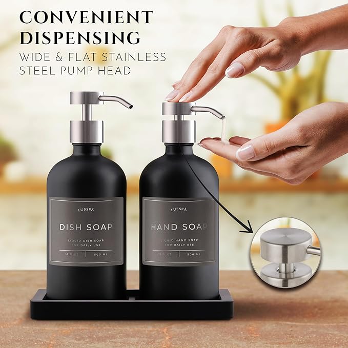Glass Soap Dispenser Set of 2