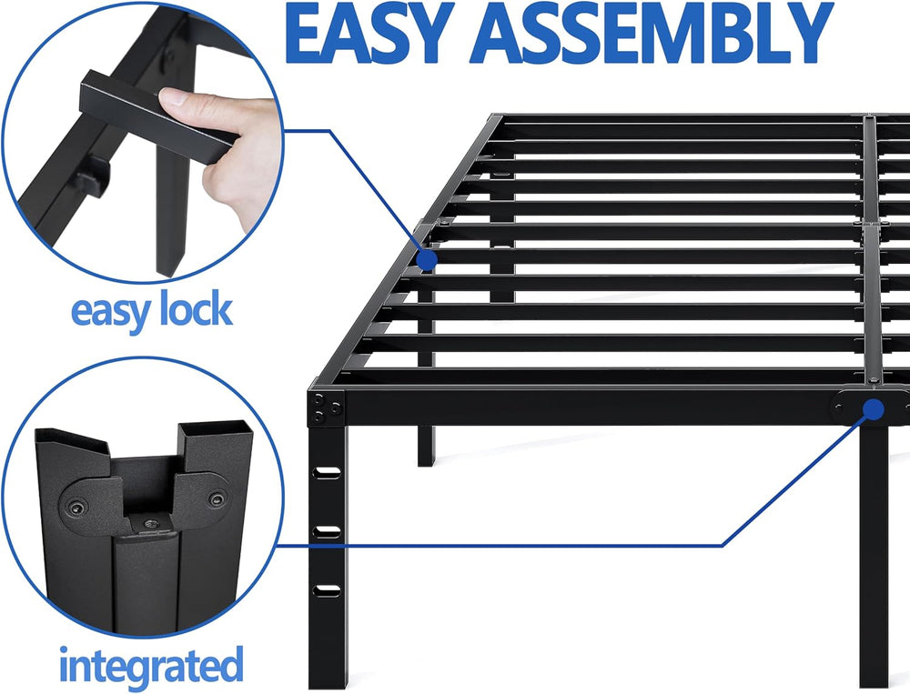 NEW JETO Metal Bed Frame,Full Size Bed Frame with Storage Space,18 Inch