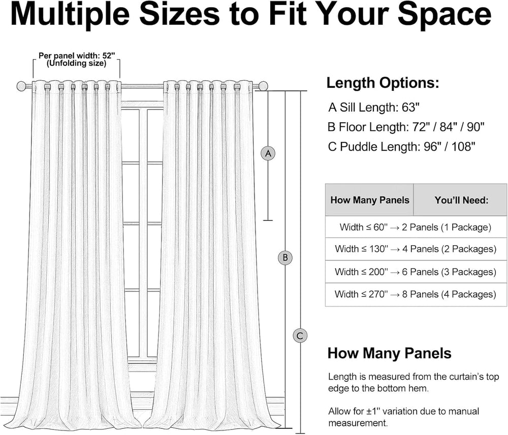 Topfinel Linen Blackout Curtains 96 Inch Long, Boho Farmhouse Ivory Birch Vir...