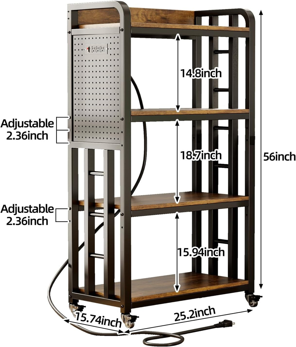 Bakers Rack with Power Outlet,bakers rack with storage,microwave cart | Micro...
