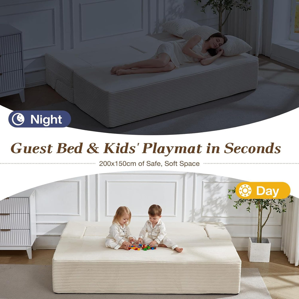 Folding Sofa Bed, 78.7”Full-Length Floor Sleeper Couch, Full Size Folding Sof...