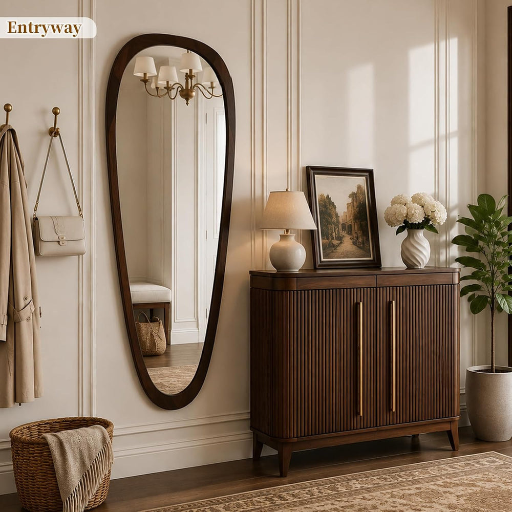 WallBeyond 48" H x 22" W Asymmetrical Mirror, Irregular Wall Mirror...