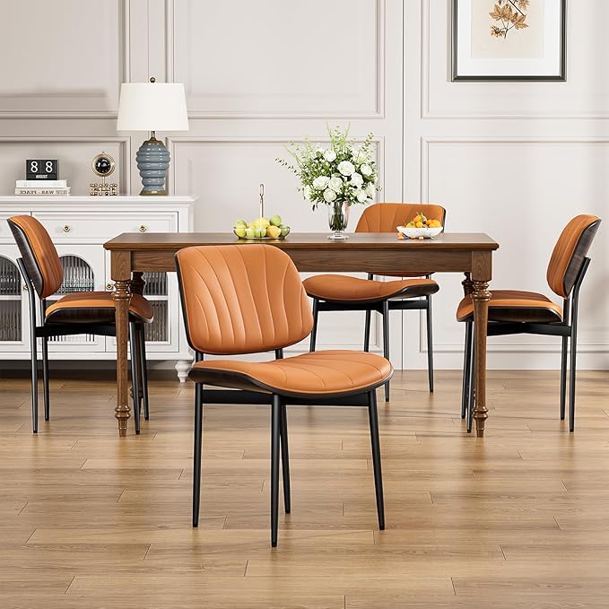 Dining Chairs Set of 2, Mid Century Modern Dining Room and Kitchen Chairs, Up...