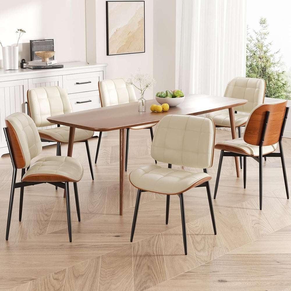 Dining Chairs Set of 6, Mid Century Modern Dining Room Chair with Thick Cushi...