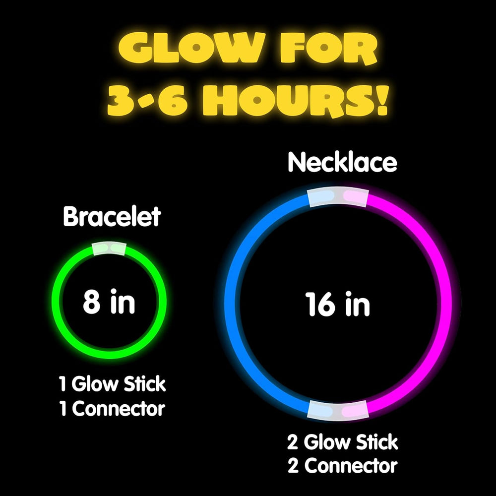 JOYIN 800 Pcs 8" Glow sticks Bulk Party Favors Pack, Neon Glow in the Da...