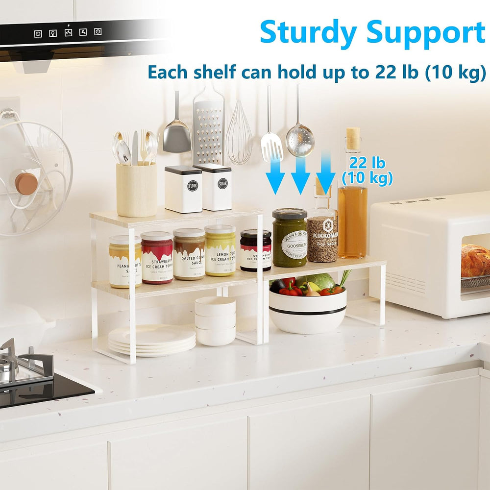 Golener Kitchen Counter Organizer, Countertop Shelf, Adjustable, Stackable