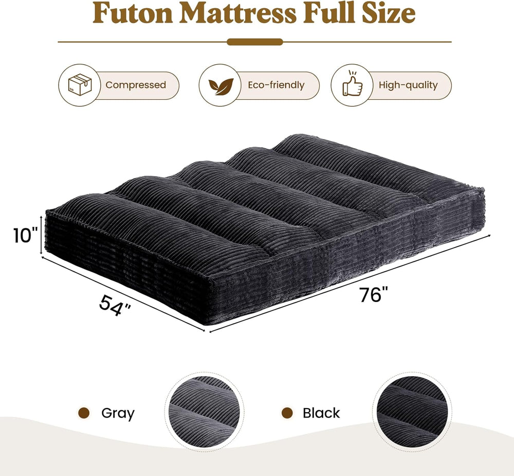 10" Futon Mattress Full Size, Ultra Thick Futons Sofa Couch Bed Sleeper ...