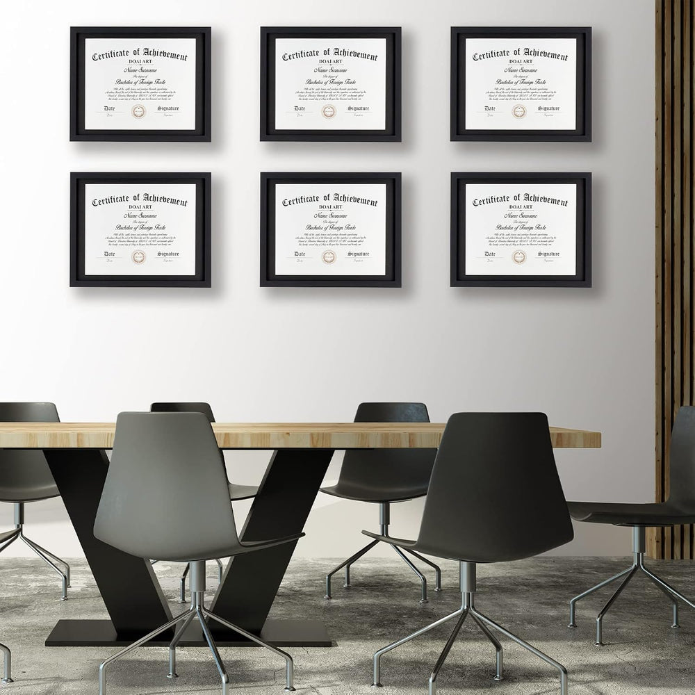 DOAI ART Diploma Frame 14x17 with Mat Classic Black HD Glass,Black