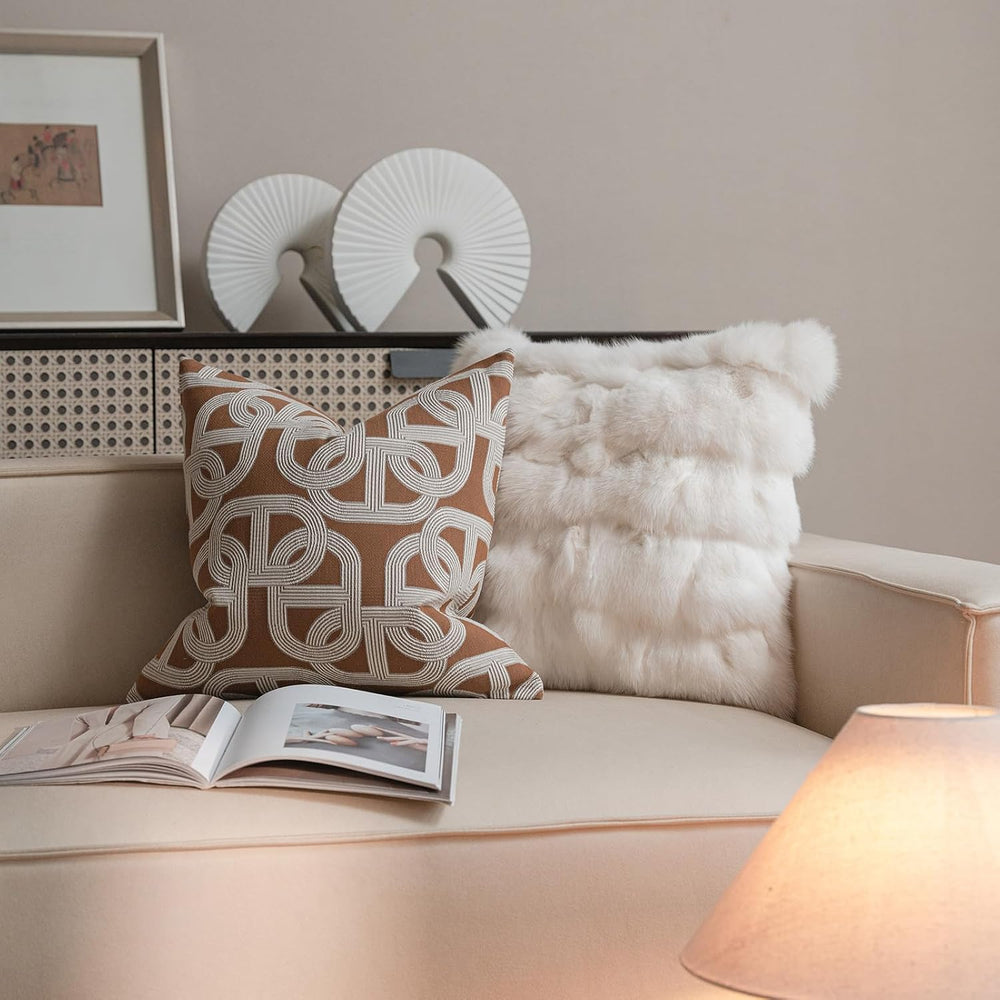 Croker Horse 22x22'' Inches Throw Pillow Cushion Cover - Orange Pig N...