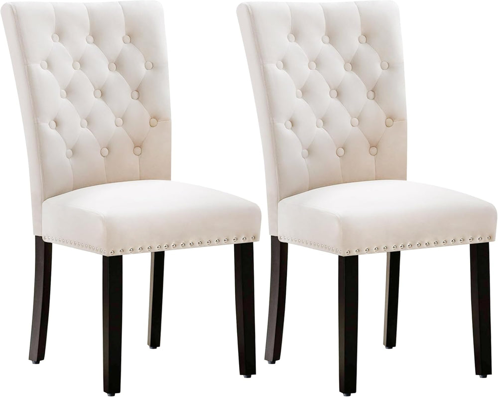 Velvet Dining Kitchen Chair Set of 2, Parsons Upholstered Dining Room Chair, ...