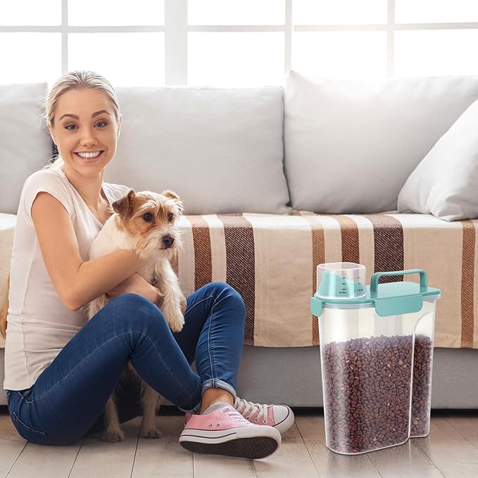 LEAWALK 5Lbs Airtight Cat Dog Food Storage Container (2pack)