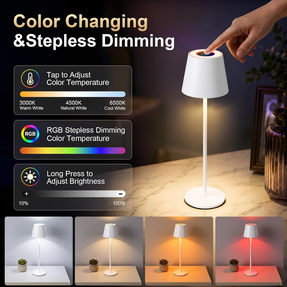 4 Pack Cordless Table Lamp Rechargeable White
