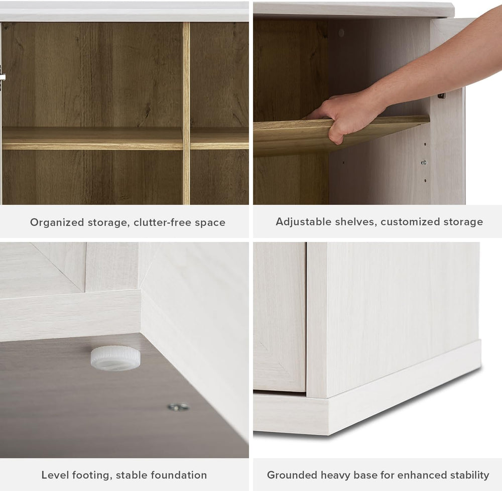 mopio Blake Tall Display Cabinet, Kitchen Buffet Pantry Cupboard, Trophy Disp...