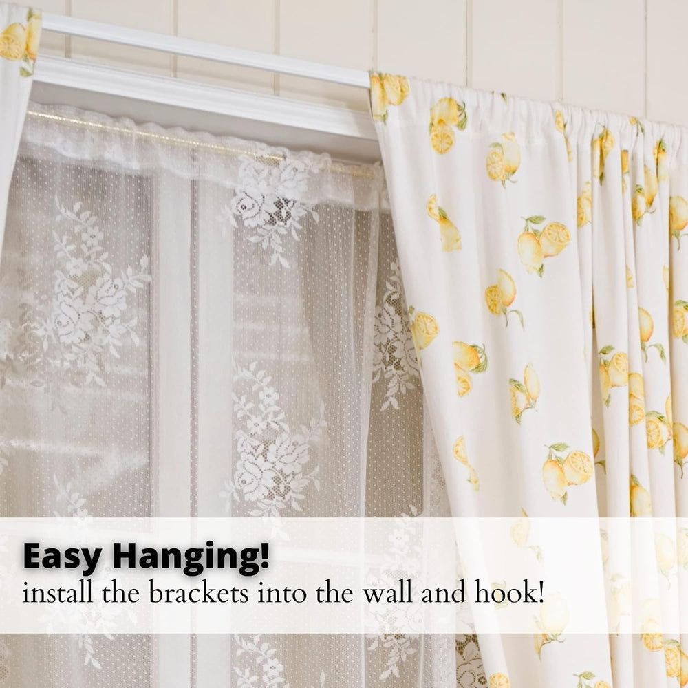 Yafa Home Fashion Heavy Duty Single Standard Adjustable Curtain Rod Hardware ...