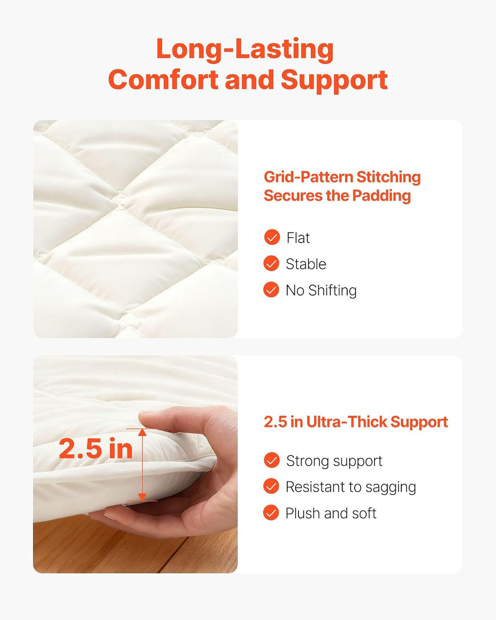 VEVOR Japanese Floor Mattress, Futon Mattress, 100% High Density Comfortable ...