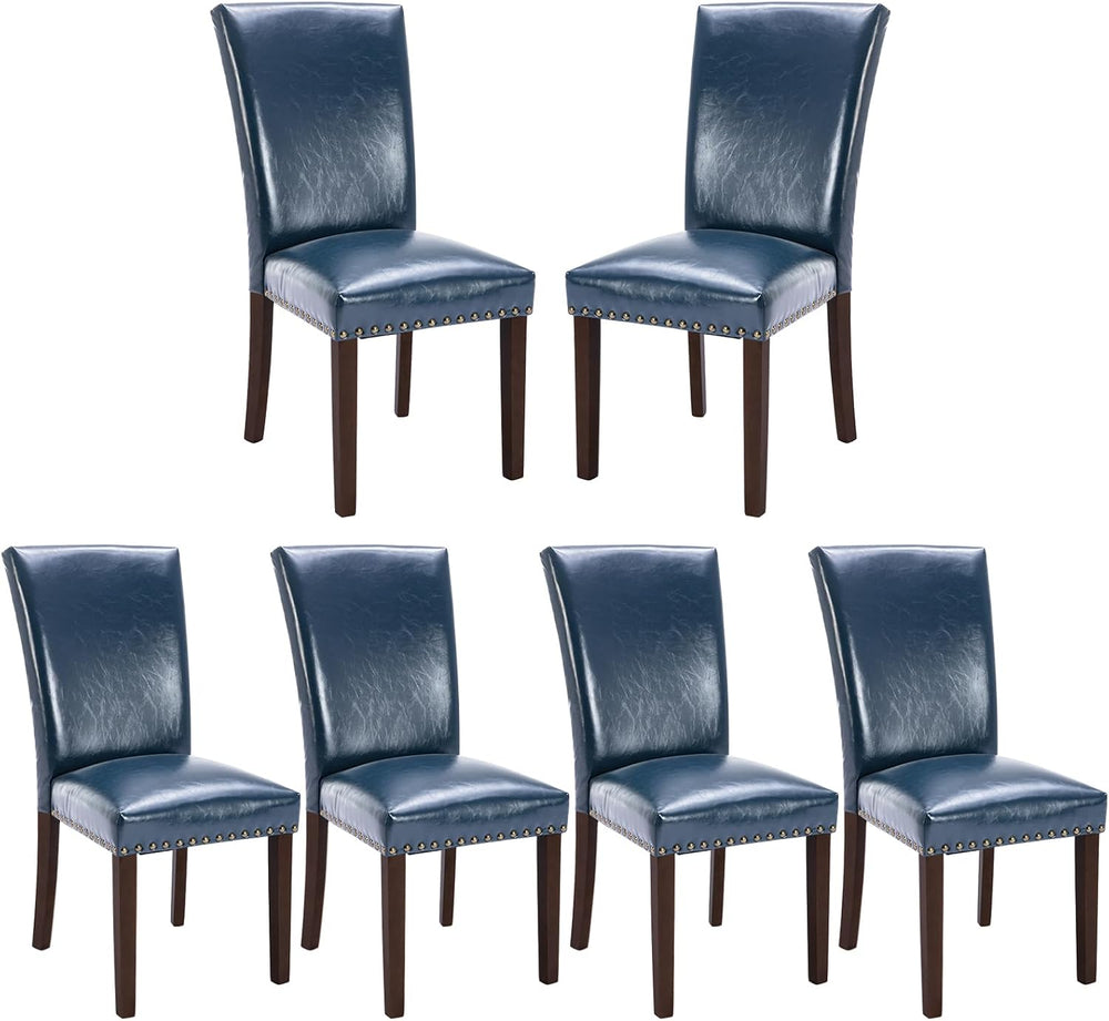 COLAMY Upholstered Parsons Dining Chairs Set of 6, PU Leather Dining Room Kit...