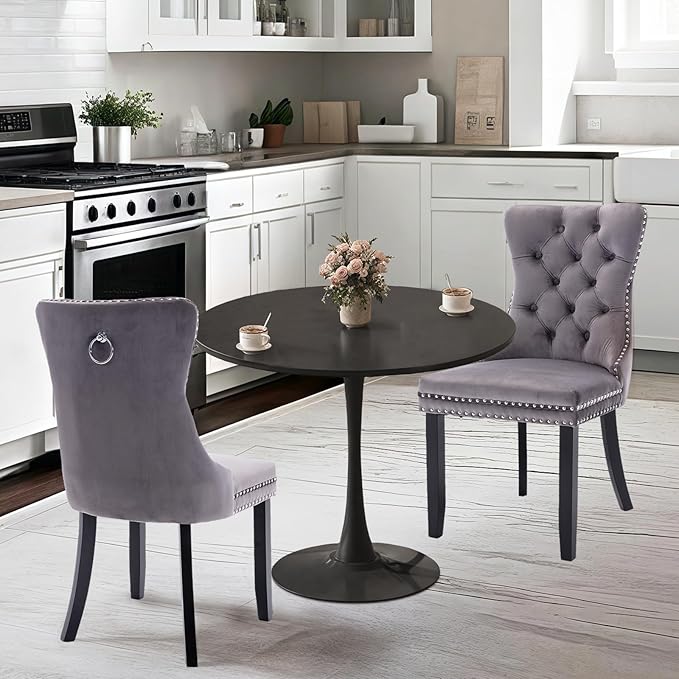 SoarFlash Kitchen Table and Chairs for 2, 24" Dining Table Set for 2 wit...