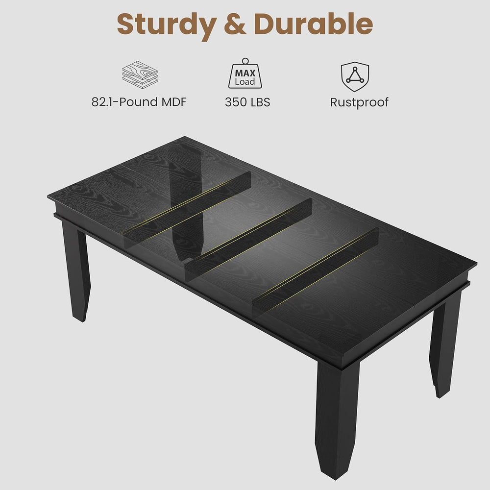 GAOMON 71" Long Farmhouse Dining Table for 6-8 People