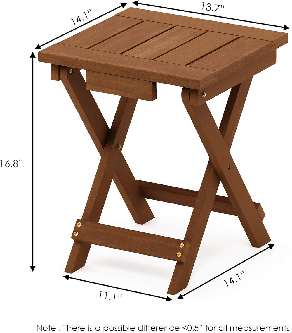 Furinno TIOMAN Outdoor Adirondack Folding Patio Table, Natural