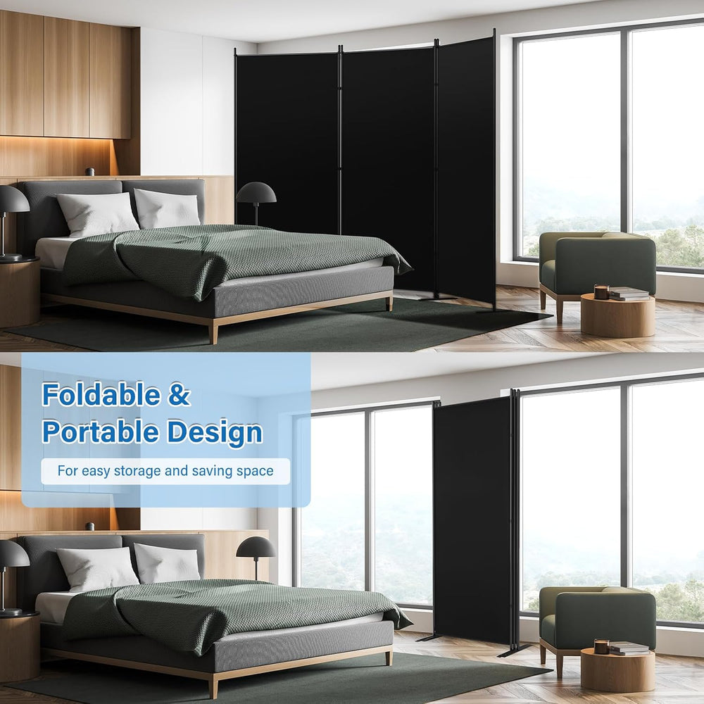 AKTOP 3 Panel Room Divider 6FT โ 103" W x 70" H Folding Privacy Scr...