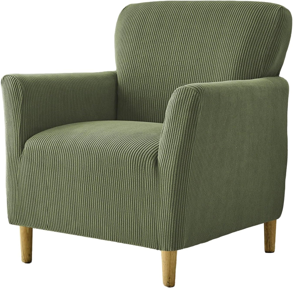 NILUOH Mid Century Modern Armchair Slipcover 1-Piece Stretch Jacquard Solid C...