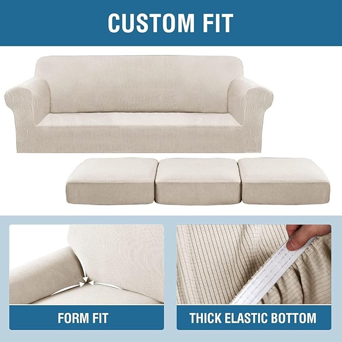 H.VERSAILTEX 4 Piece Stretch Sofa Covers