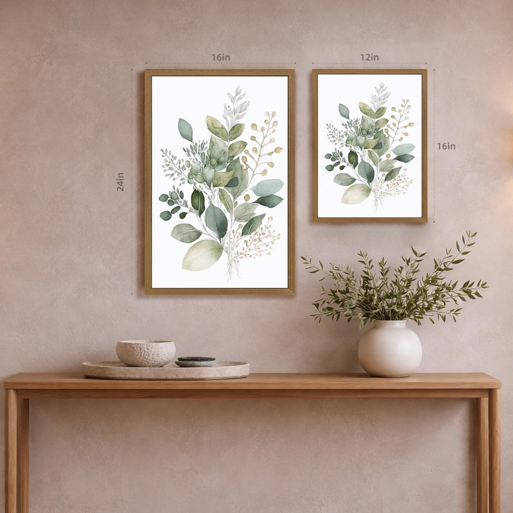 EisEver Watercolor Botanical Wall Art Set of 3, Sage Green Bathroom Wall Deco...