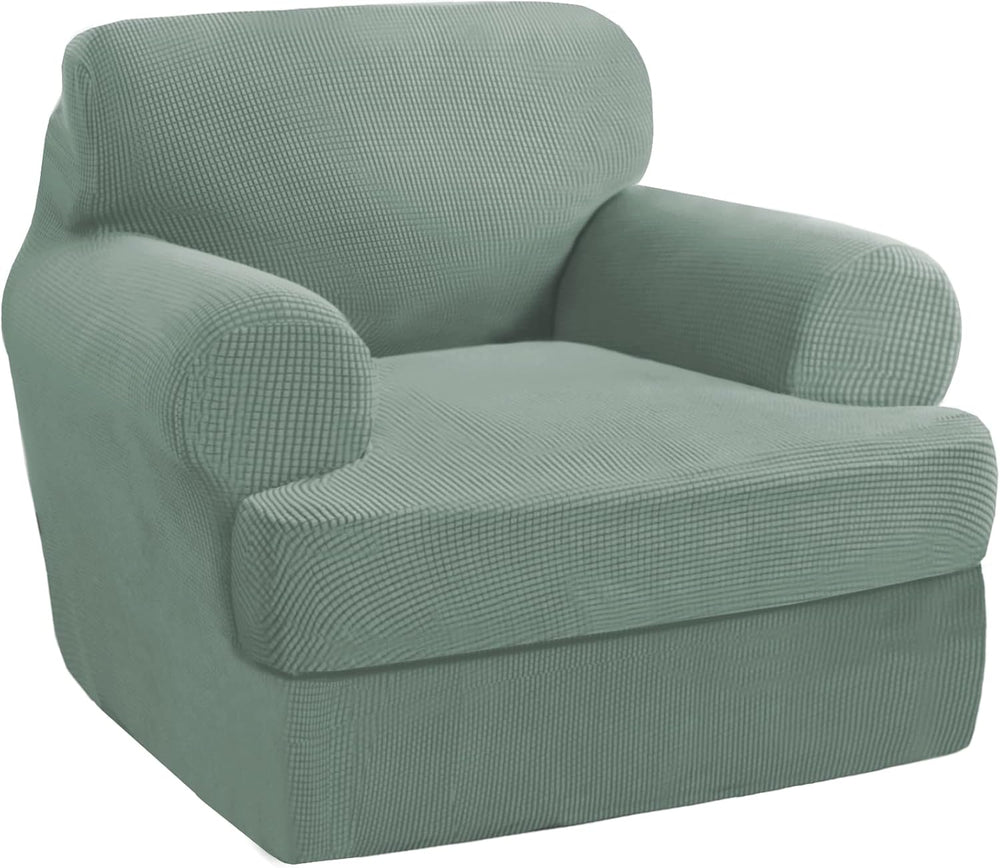PrinceDeco 2 Pieces Armchair Slipcover Stretch Couch Covers for T Cushion Cha...
