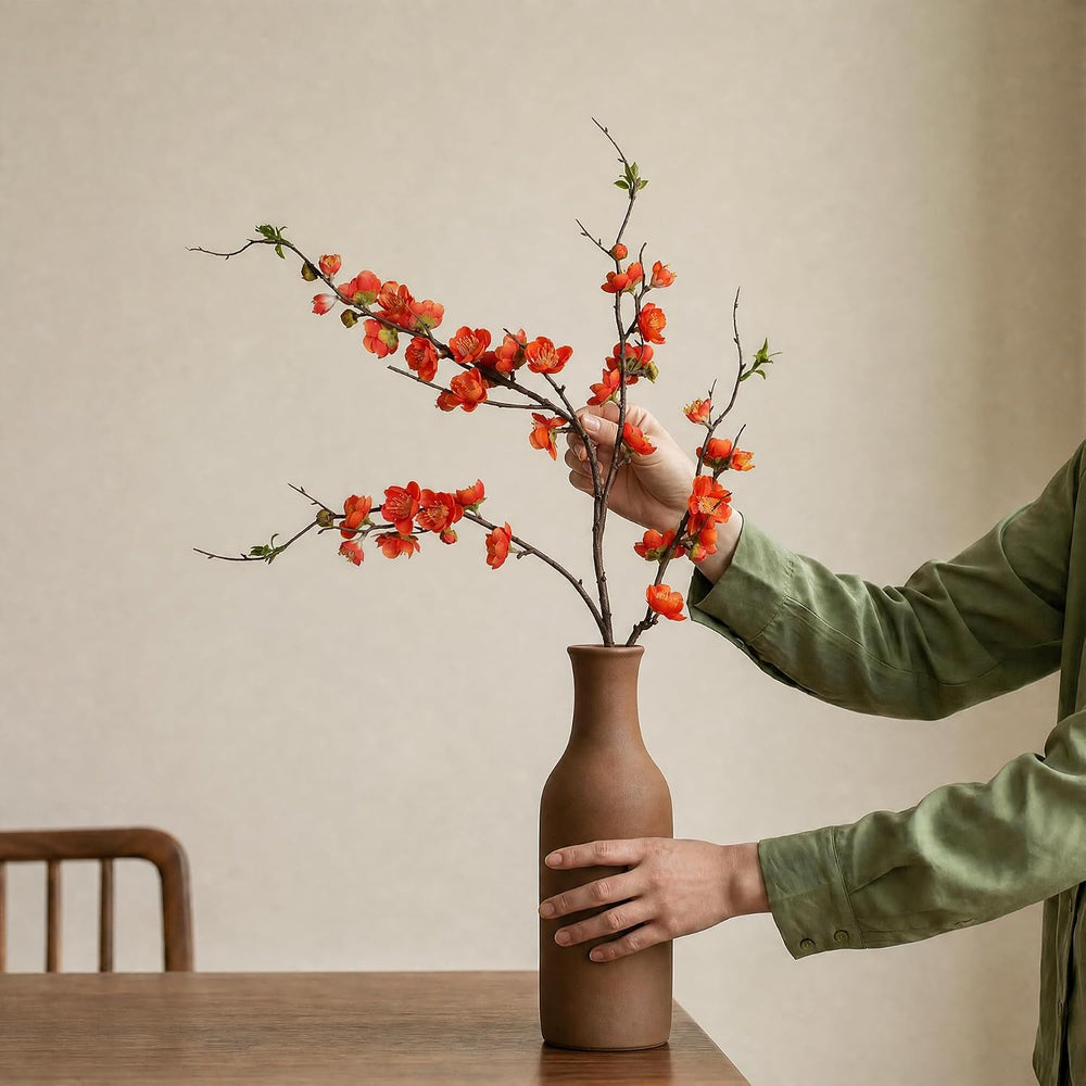 4PCS Cherry Blossom Branches Artificial Plum Blossom Fake Flowers Silk Flower...