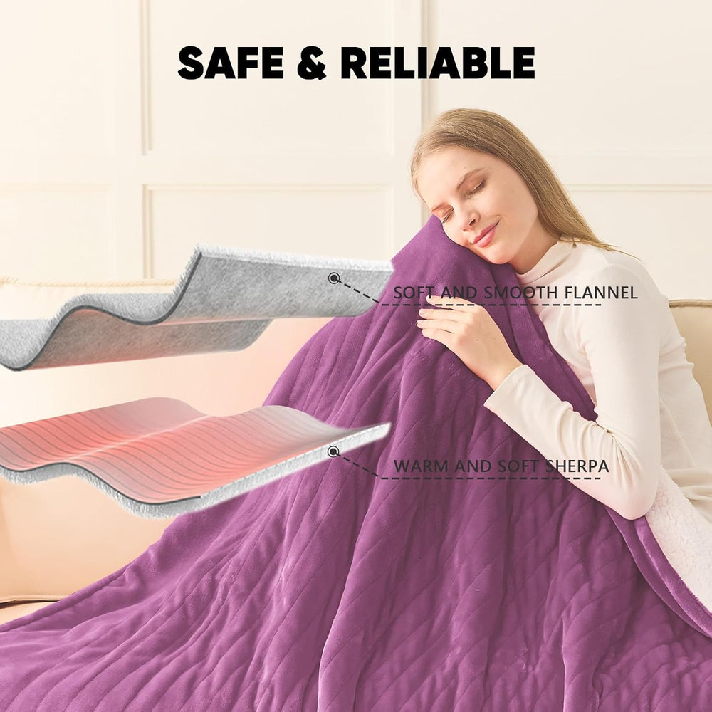 Heated Blanket Electric King Size 100"X90" Dual Control, Heating Bl...