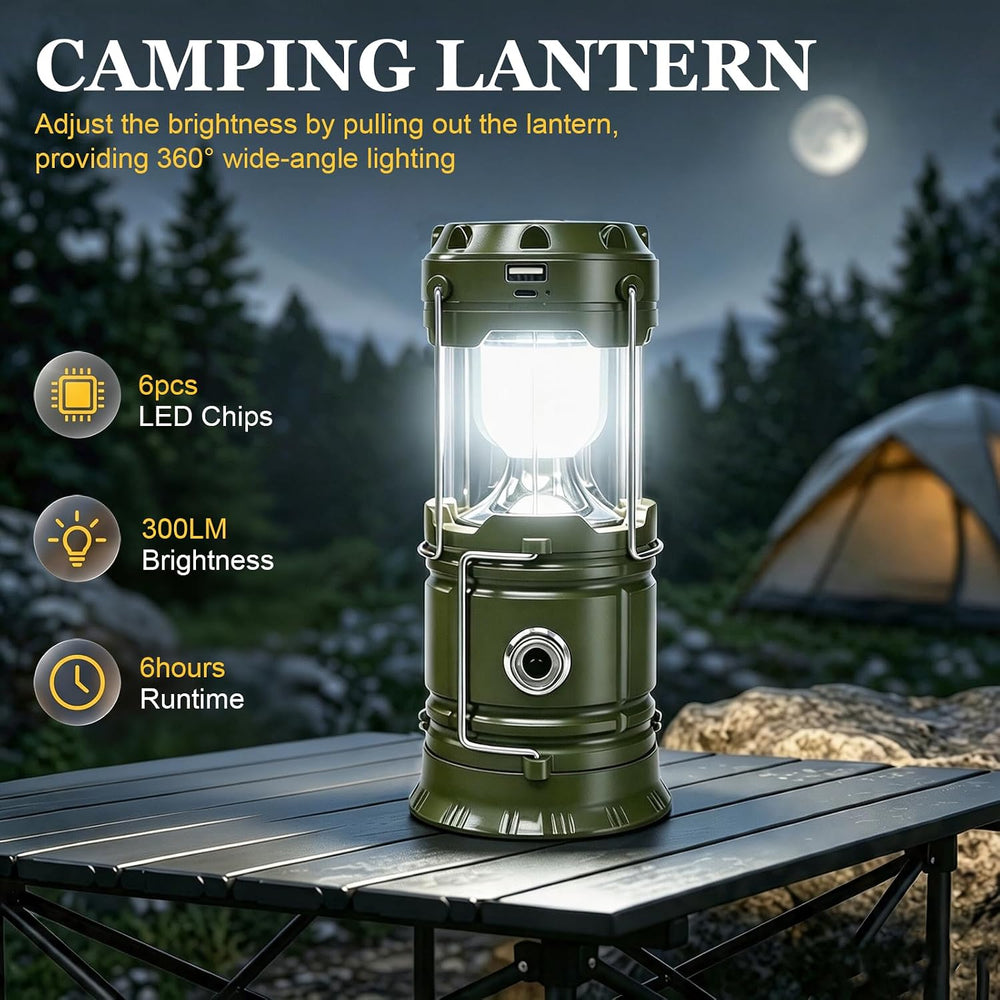 DIBMS 4-Pack Solar Camping Lantern, Collapsible Flashlight Emergency Lights
