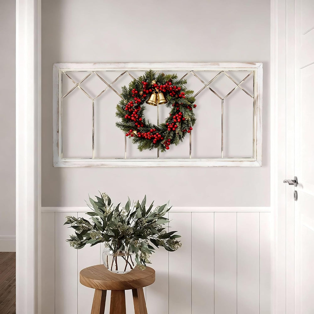 Oakrain Wood Window Frame Wall Art, 39"x 20" Rustic Wall Decor for ...
