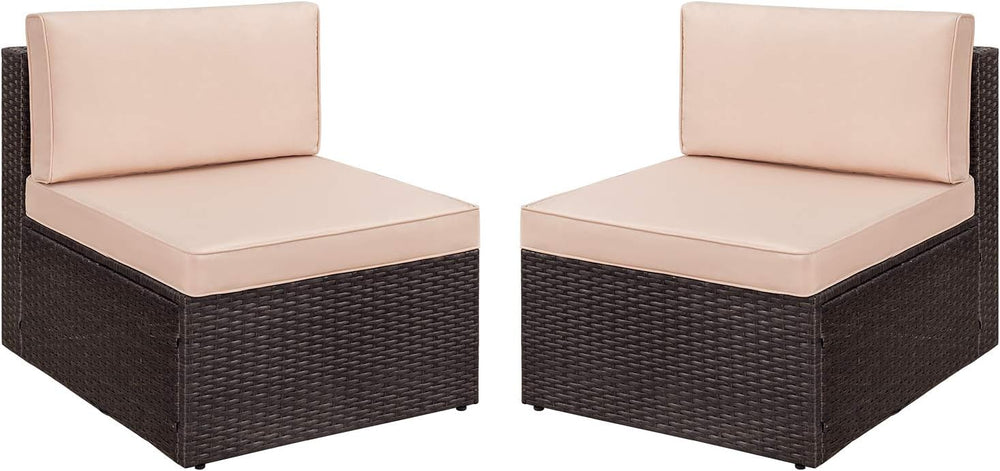 Devoko 2 Pieces Patio Furniture Sets,Outdoor Sofa,Small Sectional Couch