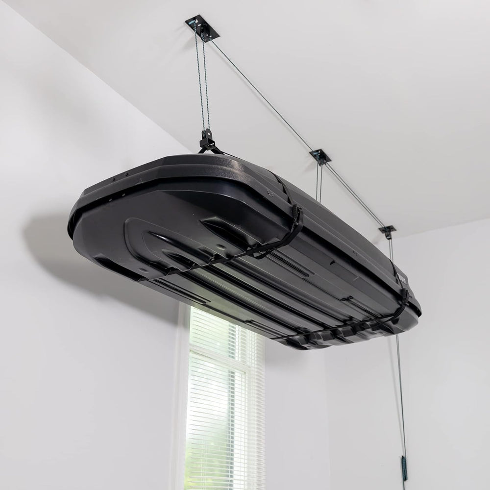 Teal Triangle Ceiling Storage Hoist for Cargo Box - Heavy Duty Garage Storage...