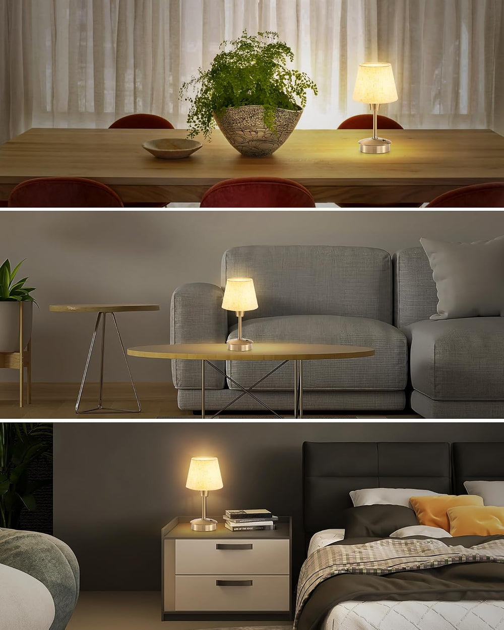 2 Pack Small Rechargeable Cordless Table Lamp for Restaurant Bar
