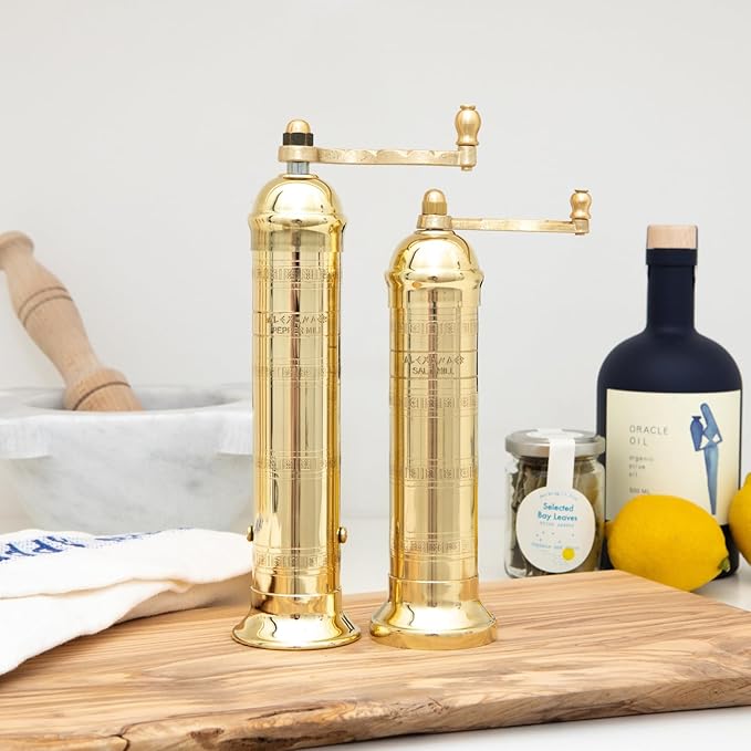 Alexander Home Original Greek Pepper Mill, 9-Inch Brass – European Manual
