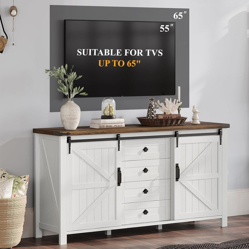 AMERLIFE 3-Piece White Bedroom Set with 4-Drawer Dresser & 2 Nightstands