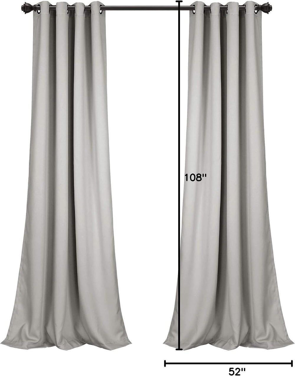 Lush Decor Insulated Grommet Blackout Window Curtain Panels, Pair, 52" W...