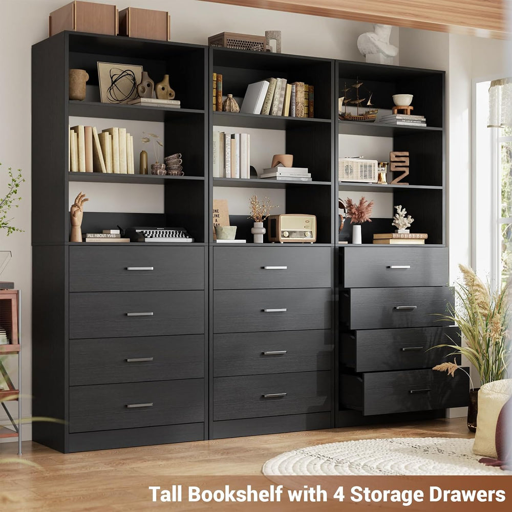 Aheaplus Closet Drawers Organizer System, 5.3FT Wood Closet System Set of 3