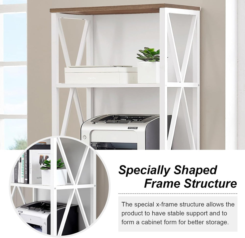 HOMISSUE Bookshelf, 7-Tier Bookshelf, Rustic Wood Metal Bookshelves and Bookc...