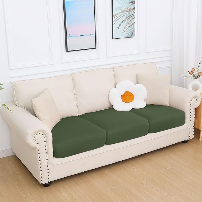 hyha Milk Silk Couch Cushion Covers, Soft Magic Sofa Covers Washable