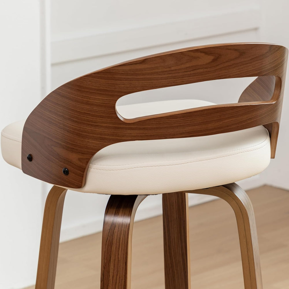 Mid Century Modern Bar Stools, Swivel Bar Stools with Walnut Craftsmanship