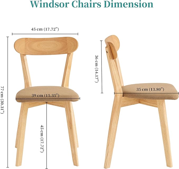 Solid Wood Dining Chairs Set of 4 for Home Kitchen/Living Room/Dinnite