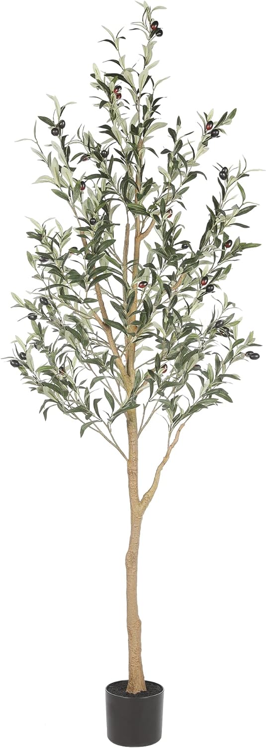 Realead 6ft Artificial Olive Tree, Tall Faux Olive Tree Plants, Fake Potted O...