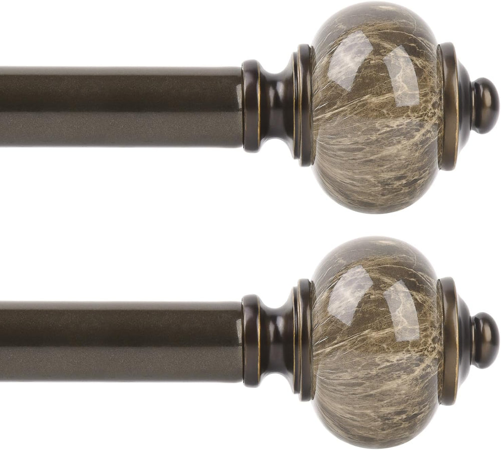 KAMANINA 2 Pack Curtain Rods 32 to 58 Inch, Bronze Drapery Rod, 1" Diameter