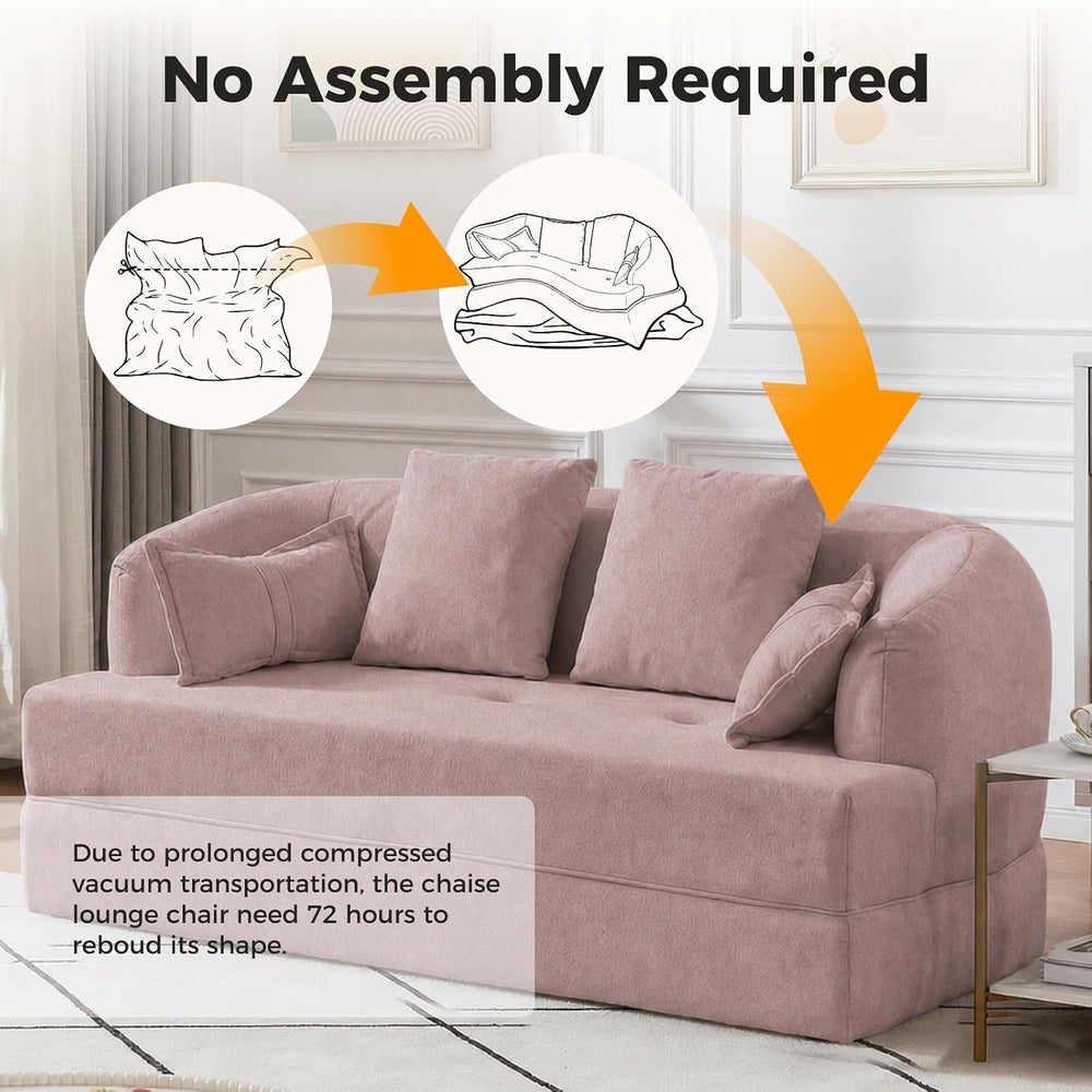 70" Convertible Sofa Bed, Chenille Boneless Comfortable Sleeper Futon