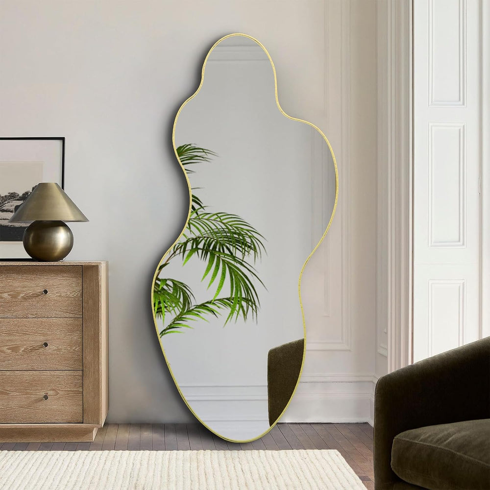 Irregular Wall Mirror, 55"x26" Asymmetrical Decorative Accent Mirro...