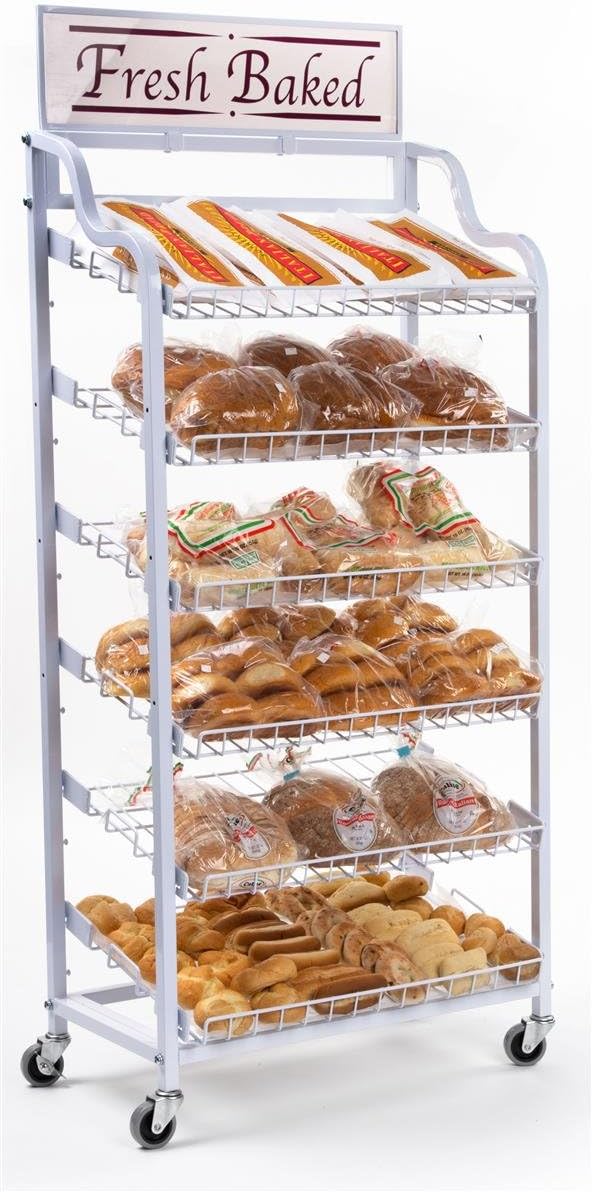 Displays2go Metal Wire Rack with Six Adjustable Shelves, Wire Display Rack wi...