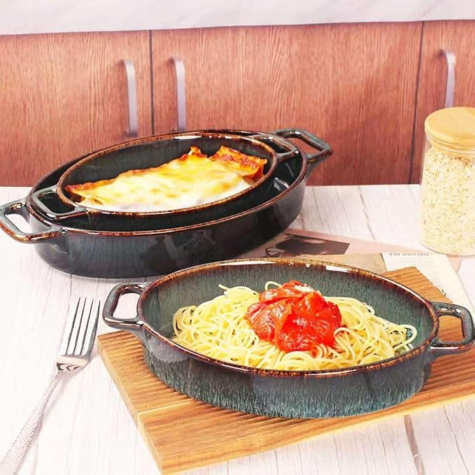 12" x 8" Porcelain Oval Casserole Dishes